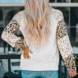 Beige Leopard Print Bubble Sleeve Top