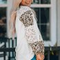 Beige Leopard Print Bubble Sleeve Top