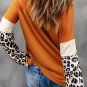 Leopard Sequin Patchwork Long Sleeve Top