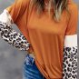 Leopard Sequin Patchwork Long Sleeve Top