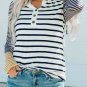 Long Sleeve Stripe Button Henley Top