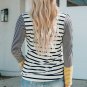 Long Sleeve Stripe Button Henley Top