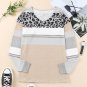 Apricot Leopard Color Block V Neck Top