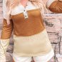 Orange Striped Color Block Henley Top