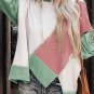 Colorblock Stitching Irregular Hem Long Sleeve Top