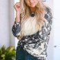 Multicolor Vintage Bleached Tie Dye Long Sleeve Top