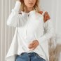 White Contrast Crochet Lace Henley Top