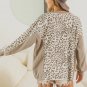 Leopard Print Crew Neck Long Sleeve Top