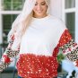 Fiery Red Tie-Dye Leopard Long Sleeve Top