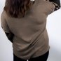 Multicolour Colorblock Patchwork V Neck Loose Sleeve Knit Top
