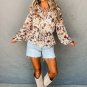 Parchment Floral Buttoned Peplum Top