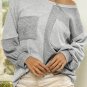 Gray Contrast Patchwork Double Chest Pocket Top