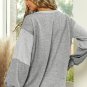 Gray Contrast Patchwork Double Chest Pocket Top