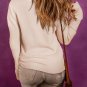 Beige Waffle Knit Textured Henley Top