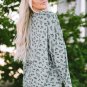Leopard Animal Print Stitching Loose Long Sleeve Top