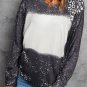 Black Retro Bleached Leopard Spot Pullover