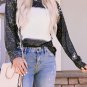 Black Retro Bleached Leopard Spot Pullover