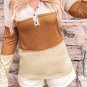 Orange Striped Color Block Henley Top