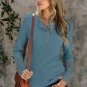 Crochet Lace Hem Sleeve Button Top