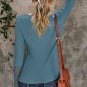 Crochet Lace Hem Sleeve Button Top