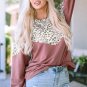 Leopard Animal Print Patchwork Top