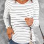 Striped V Neck Long Sleeve Top