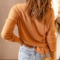 Orange Waffle Knit Henley Top