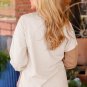 Apricot Color Block Wide Ribbed V Neck Top