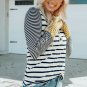 Long Sleeve Stripe Button Henley Top