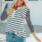 Long Sleeve Stripe Button Henley Top