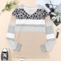 Apricot Leopard Color Block V Neck Top