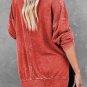 Waffle Knit Side Slit Pullover Top