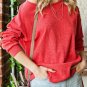 Waffle Knit Side Slit Pullover Top