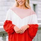 Orange Oversized Chevron Knit Top
