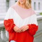 Orange Oversized Chevron Knit Top