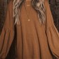 Faux Knit Jacquard Puffy Long Sleeve Top