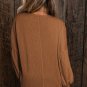 Faux Knit Jacquard Puffy Long Sleeve Top