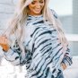Sky Blue Tie-Dye Crewneck Long Sleeve Shift Pullover