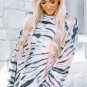 Sky Blue Tie-Dye Crewneck Long Sleeve Shift Pullover