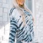 Sky Blue Tie-Dye Crewneck Long Sleeve Shift Pullover