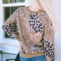 Leopard Print Bleached Long Sleeve Top