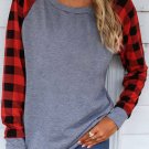 Fiery Red Plaid Raglan Long Sleeve Top