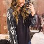 Black Western Print Patch Long Sleeve Top