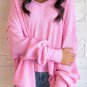 Bonbon Waffle Knit Exposed Seam High Low Top
