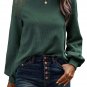 Green Lace Long Sleeve Textured Pullover