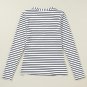 White Stripe Slim Fit Buttoned V Neck Long Sleeve T Shirt