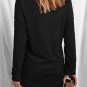 Black Solid Color V Neck Long Sleeve Knit Top
