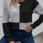 Black Color Block Textured Drop Shoulder Top