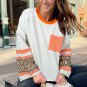 Apricot Western Aztec Patch Mineral Wash Loose Fit Top