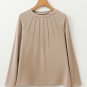 Parchment Seam Detail Lace Contrast Cuffs Raglan Sleeve Top